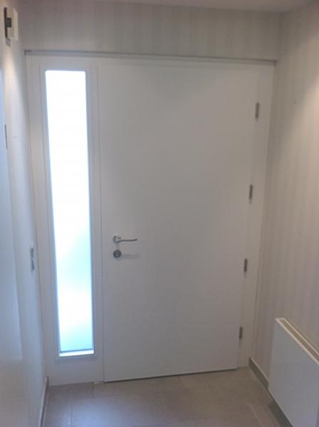 Zweifarbig lackierte Haustür mit Seitenteil | PLANED